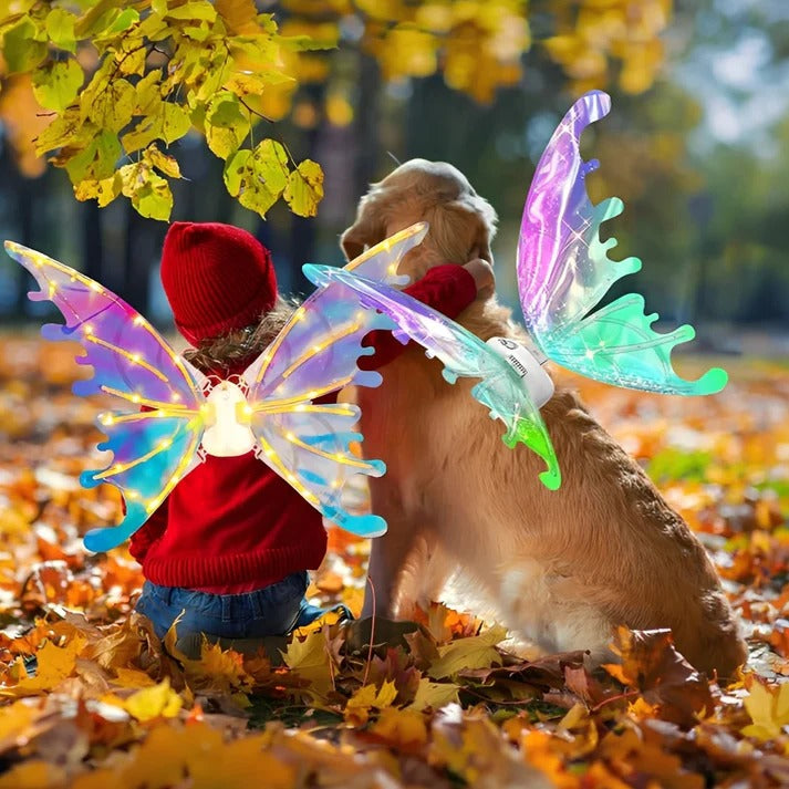 Kids Motorized Fairy Wings That Flap with Lights and Sound Effects, ABS Frame