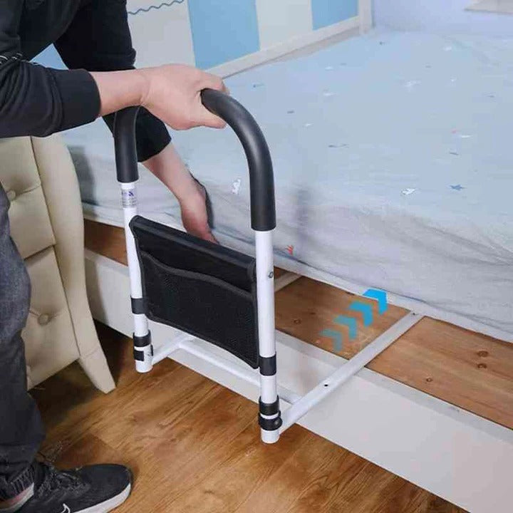 Bedside Handle Frame with Padded Grip and Adjustable Anchor Straps for Standard Mattresses