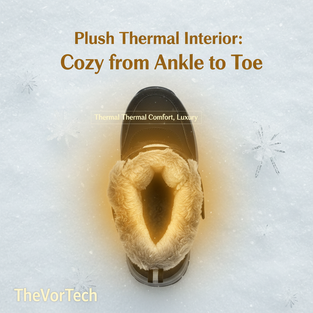 Women's Ankle High Snow Boots with Grip Tread and Plush Lining