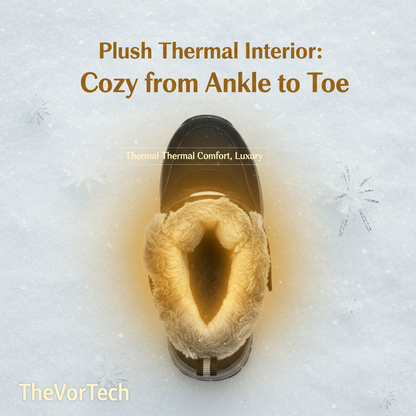 Women's Ankle High Snow Boots with Grip Tread and Plush Lining