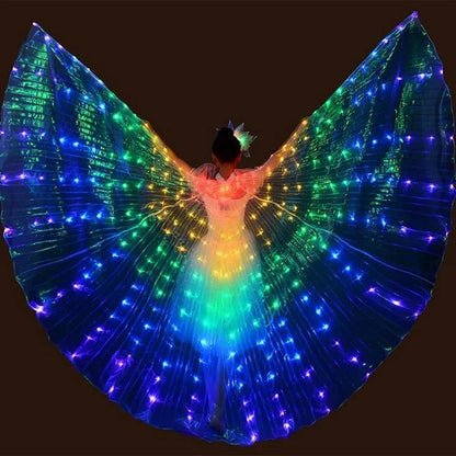 Light Up Butterfly Wings with Glowing LED Edges and Shoulder Straps in Seven Colors
