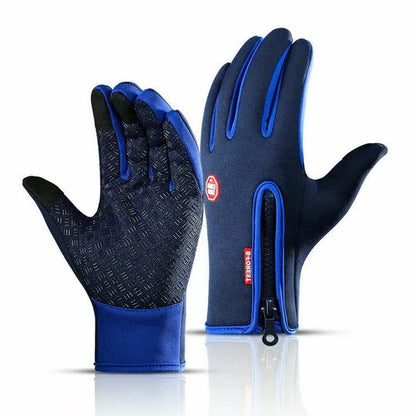 Touchscreen Winter Gloves with Textured Palm Grip and Adjustable Wrist Strap for Cold Weather