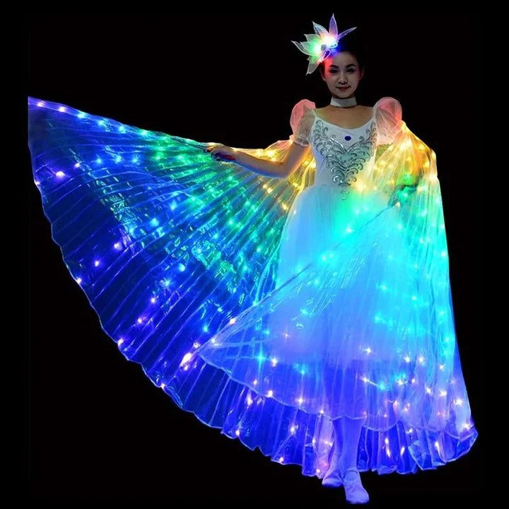 Light Up Butterfly Wings with Glowing LED Edges and Shoulder Straps in Seven Colors
