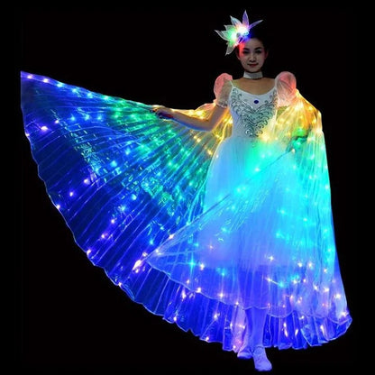 Light Up Butterfly Wings with Glowing LED Edges and Shoulder Straps in Seven Colors