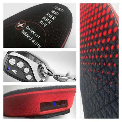 Rechargeable Heated Insoles with Three Temperature Settings and 10 Hour Battery for Cold Weather