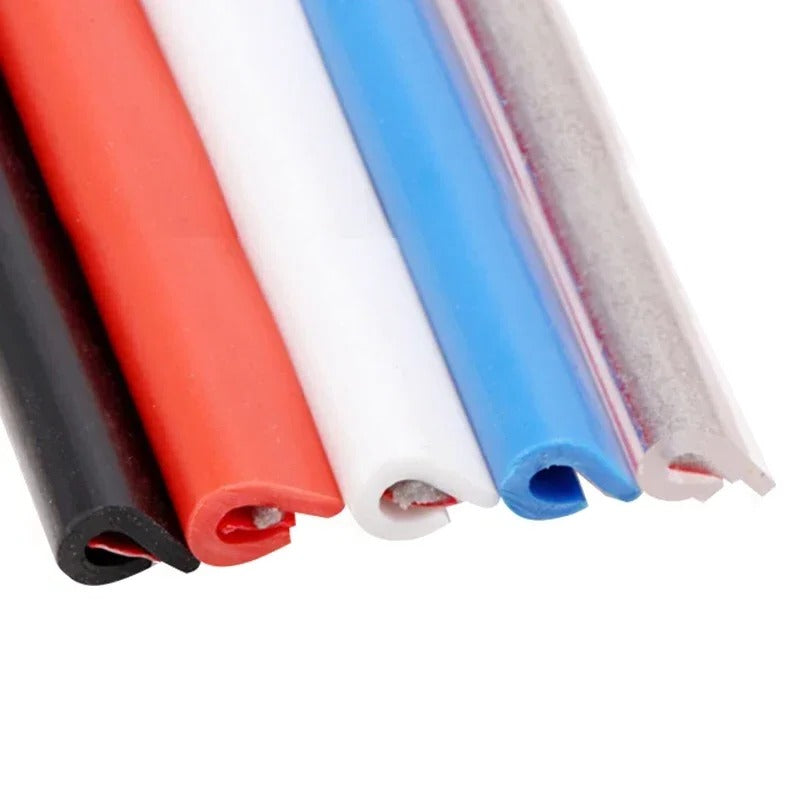 Flexible U Shaped Car Edge Trim Strip in 16.4 Feet for Doors, Trunk and Hood in Six Colors