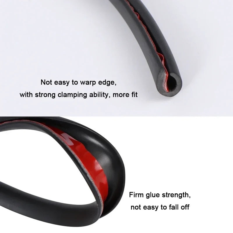 Flexible U Shaped Car Edge Trim Strip in 16.4 Feet for Doors, Trunk and Hood in Six Colors