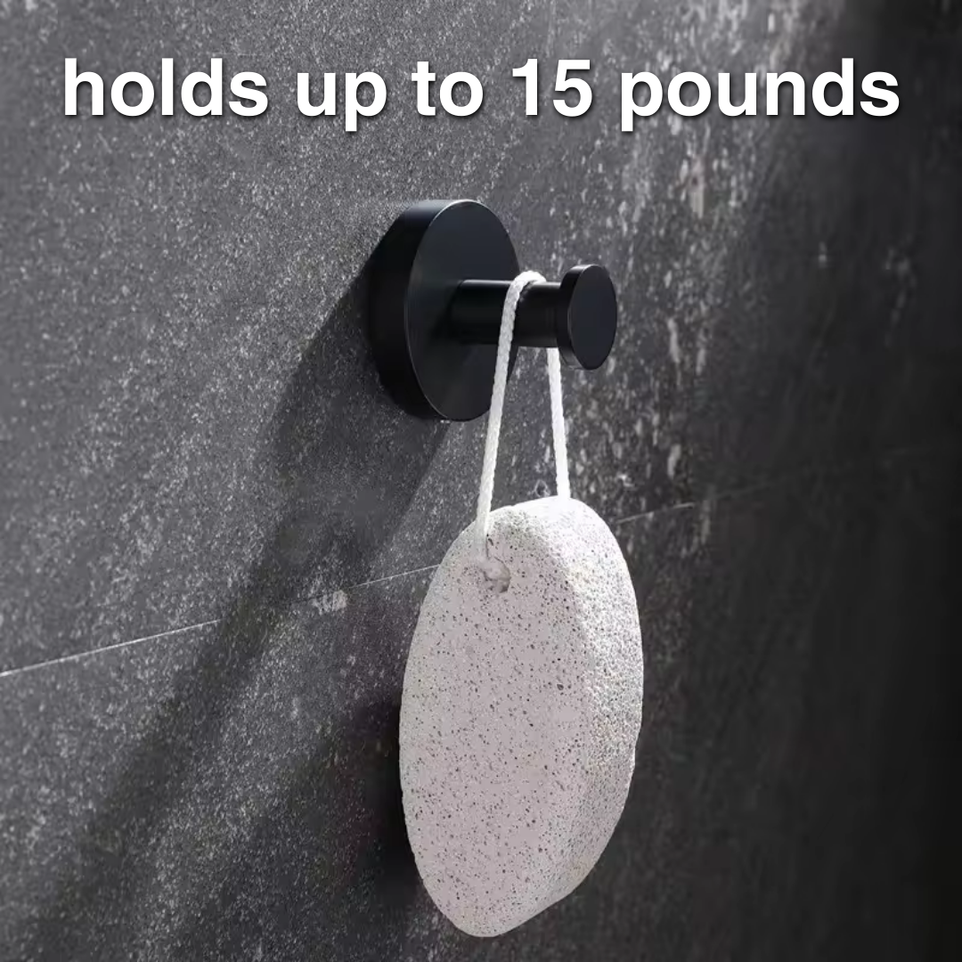 Suction Cup Hooks Holding Up to 15 Pounds Each for Towels and Utensils in Gold, Black or Silver