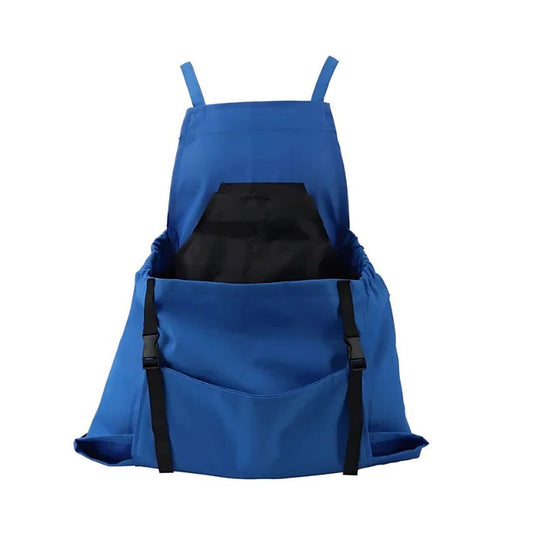 Garden Harvesting Apron with Drop Release Bottom and Water Resistant Pouch