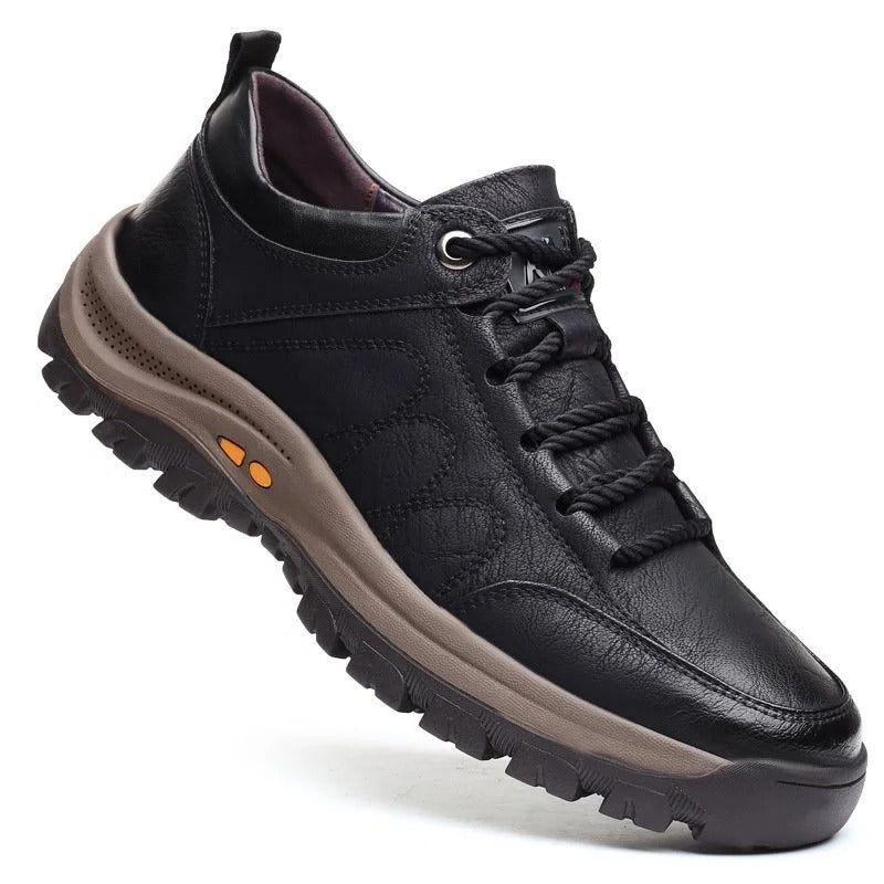 Ergonomic Shoes with Three Point Arch Support and Faux Leather Upper, Rubber Sole