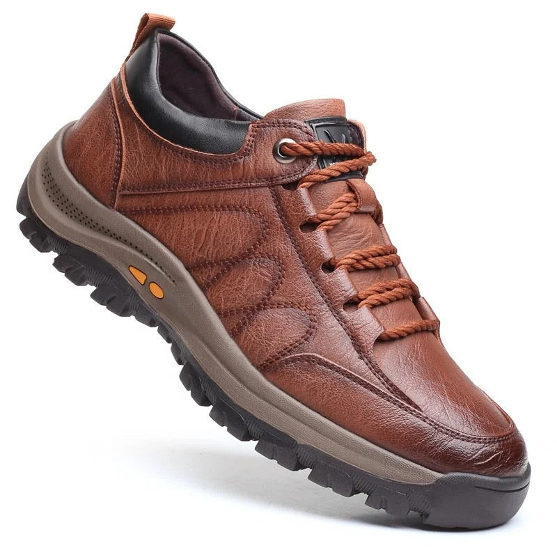 Ergonomic Shoes with Three Point Arch Support and Faux Leather Upper, Rubber Sole