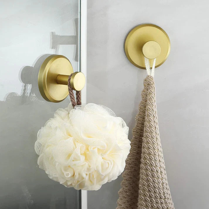Suction Cup Hooks Holding Up to 15 Pounds Each for Towels and Utensils in Gold, Black or Silver