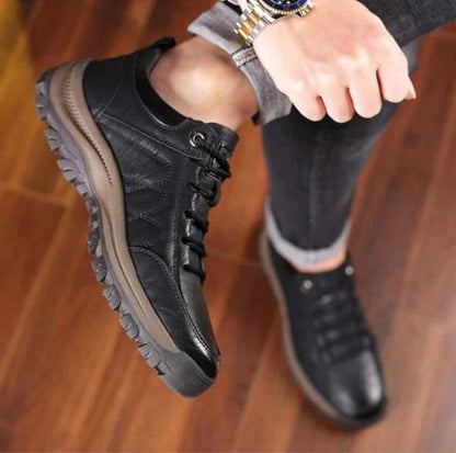 Ergonomic Shoes with Three Point Arch Support and Faux Leather Upper, Rubber Sole