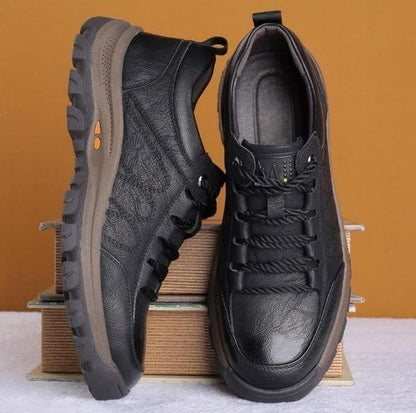Ergonomic Shoes with Three Point Arch Support and Faux Leather Upper, Rubber Sole