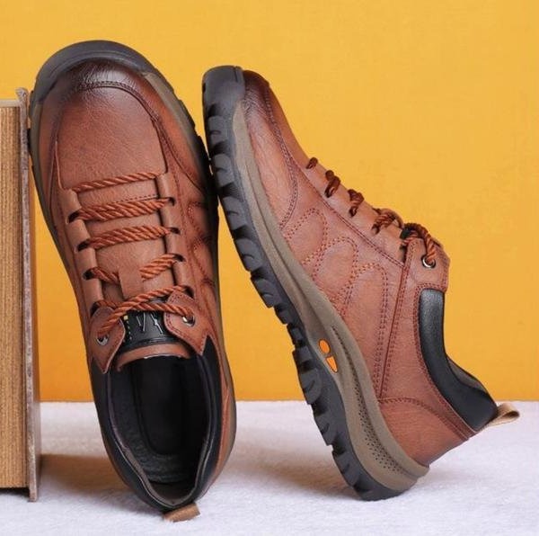 Ergonomic Shoes with Three Point Arch Support and Faux Leather Upper, Rubber Sole