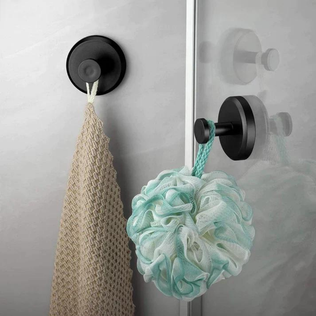 Suction Cup Hooks Holding Up to 15 Pounds Each for Towels and Utensils in Gold, Black or Silver