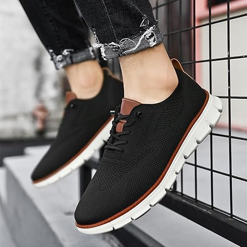 Knit Slip On Shoes with Wide Toe Box and Cushioned Footbed, Breathable Moisture Wicking