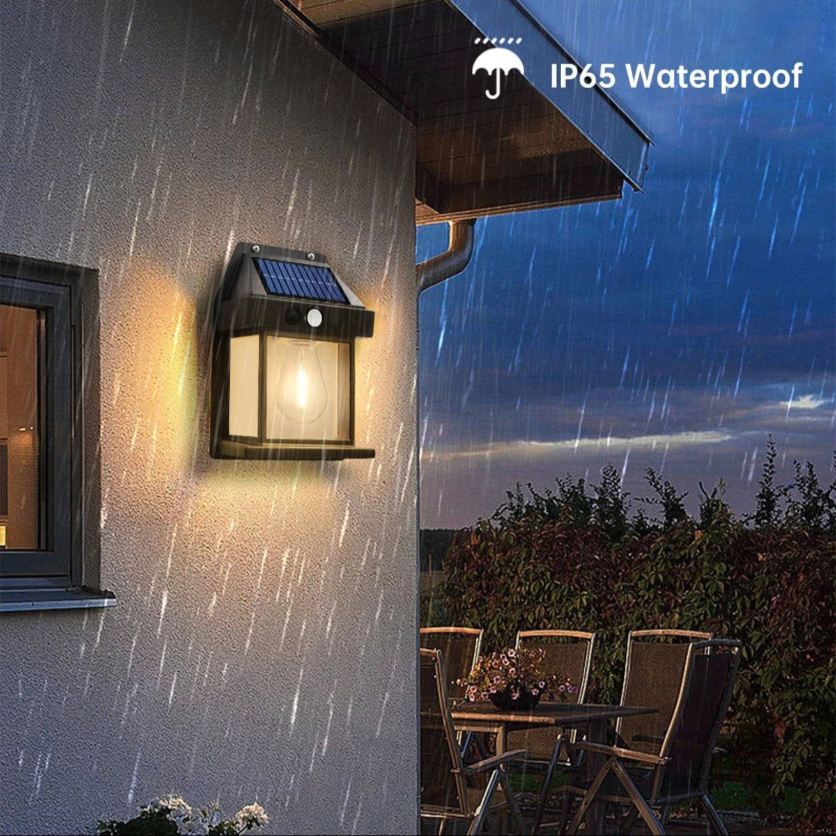 Solar Wall Lamp with Motion Sensor and Adjustable Mount, Set of 2