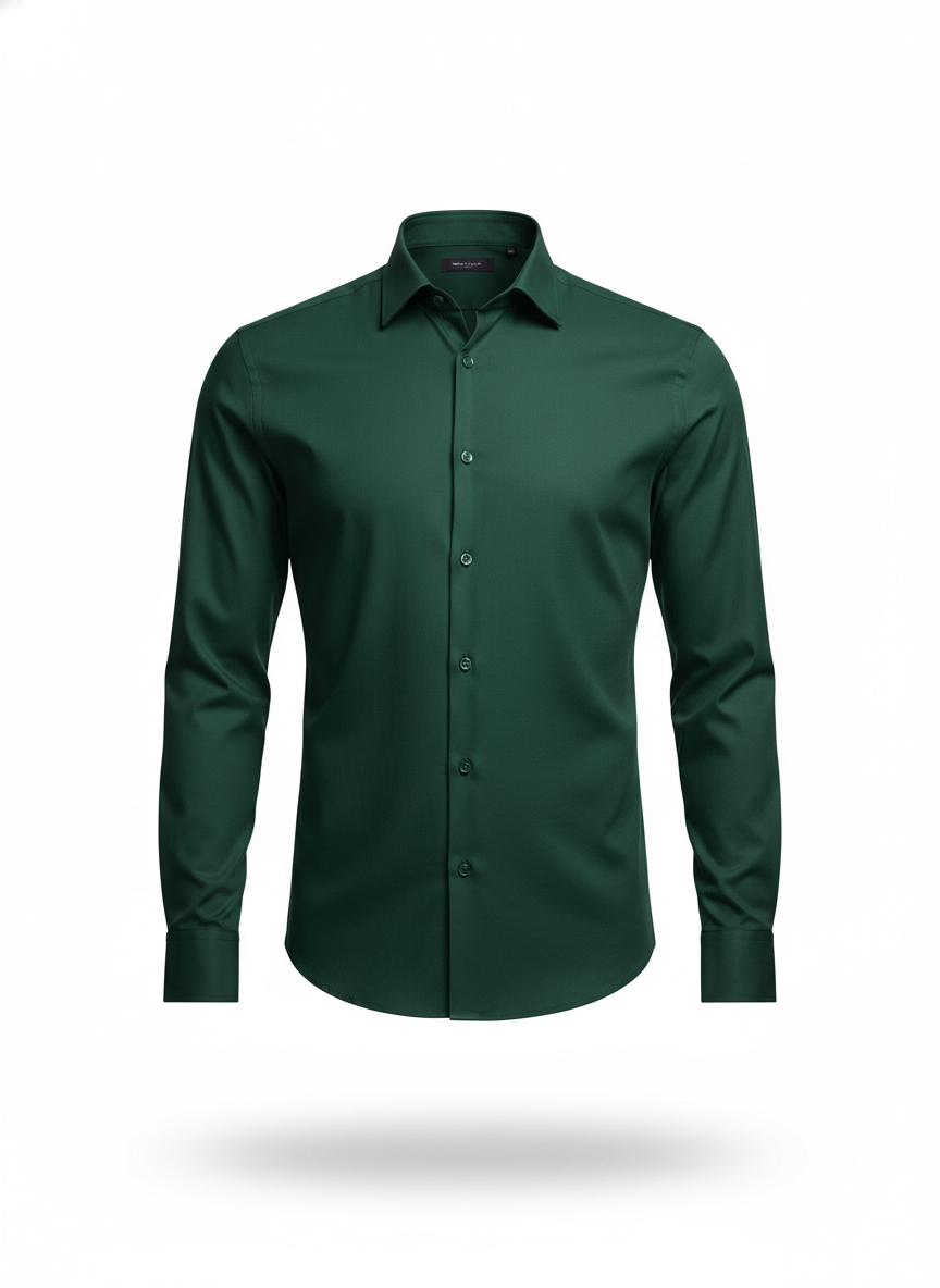 Men's Slim Fit Dark Green Shirt