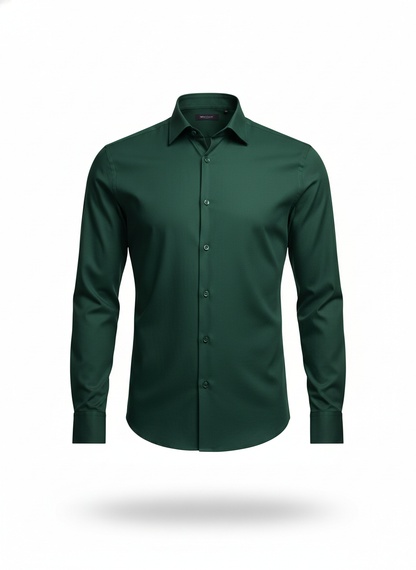 Men's Slim Fit Dark Green Shirt