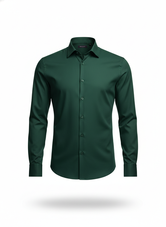 Men's Slim Fit Dark Green Shirt