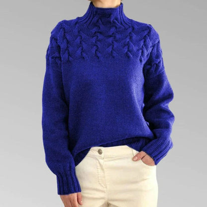Turtleneck Sweater with Extended Hip Coverage and Soft Knit Fabric