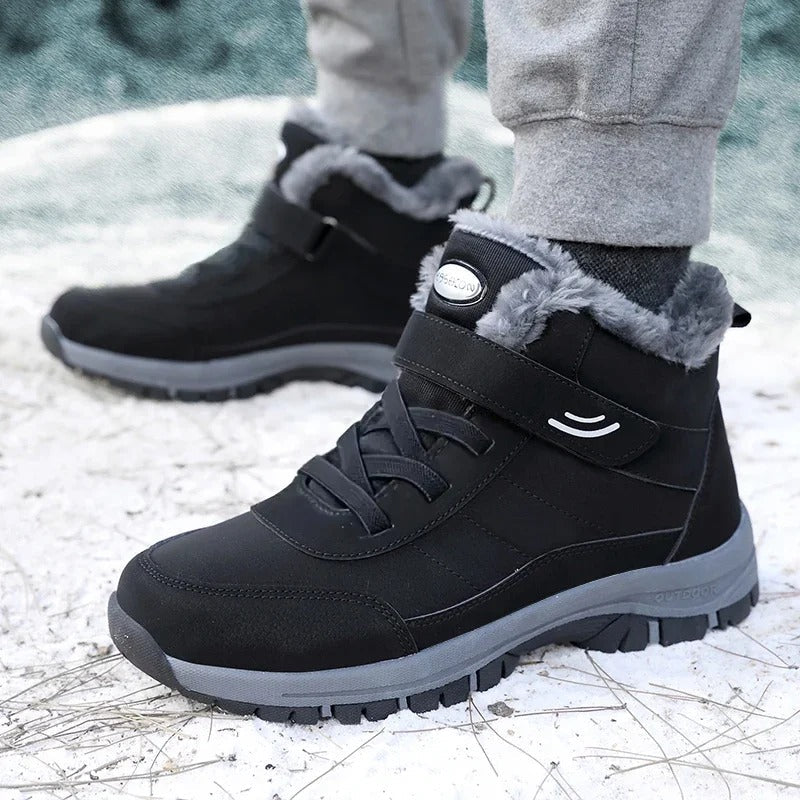 Women's Ankle High Snow Boots with Grip Tread and Plush Lining