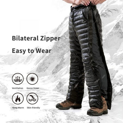 Insulated Pants with Side Leg Zippers for Winter Hiking