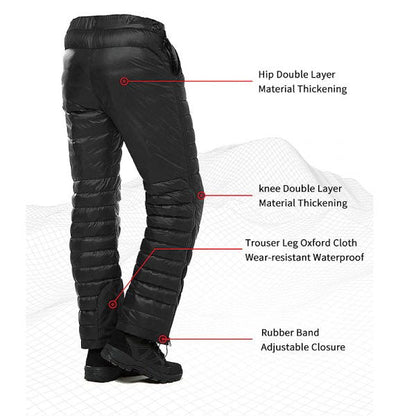 Insulated Pants with Side Leg Zippers for Winter Hiking