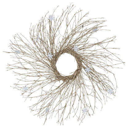 Sparkle Twig Wreath with 25 Warm LEDs and Battery Pack for Indoor Decor 28 Inch