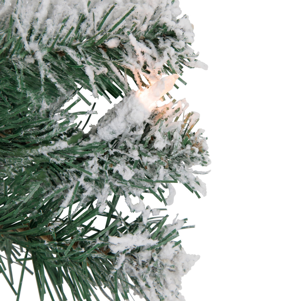 Winter White Lighted Wreath with Stackable Plug and Replacement Bulbs 24 Inch