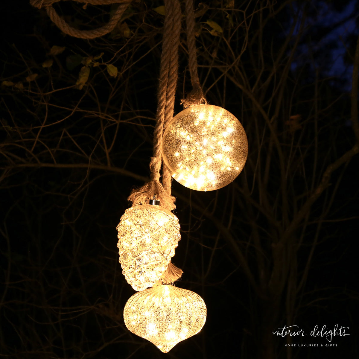 LED Glass Ornament with Warm Glow and Remote Control 7.9 Inch