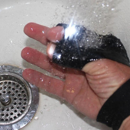 Fingerless LED Work Gloves with Dual Index Finger Lights and Adjustable Strap