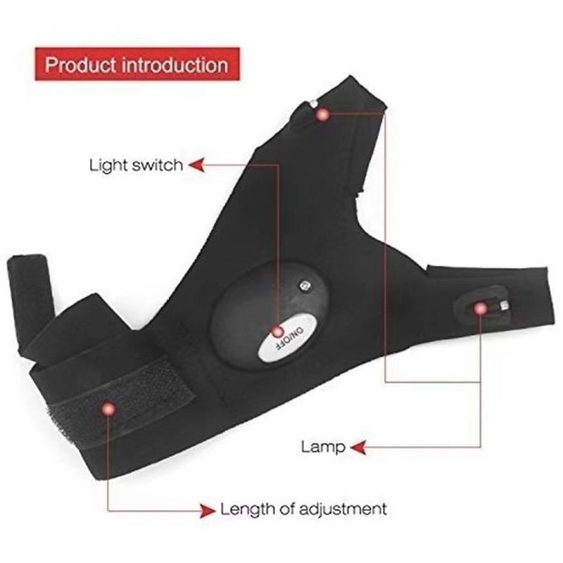 Fingerless LED Work Gloves with Dual Index Finger Lights and Adjustable Strap