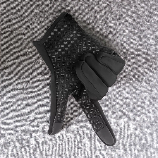 Windproof Thermal Winter Gloves with Three Touchscreen Fingers and Wrist Straps for Cycling