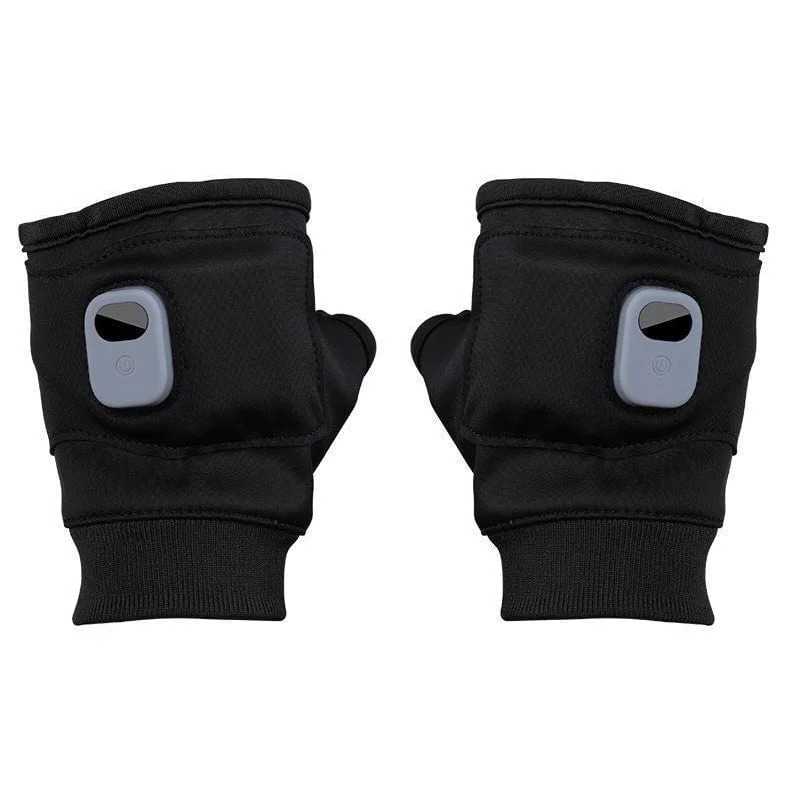 Heated Fingerless Gloves with 1800 mAh Battery, Three Heat Levels and Charging Cable in Pink or Black