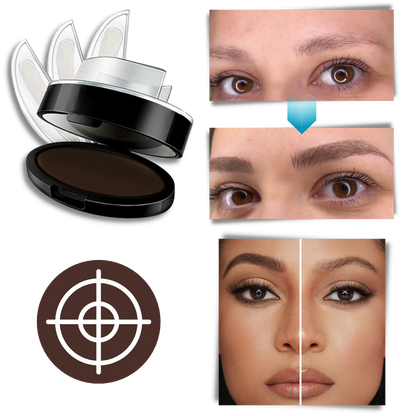 Eyebrow Stamp Kit with Right and Left Stamps and Application Sponge, 3 Shades