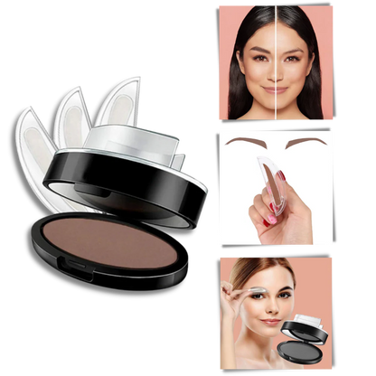 Eyebrow Stamp Kit with Right and Left Stamps and Application Sponge, 3 Shades