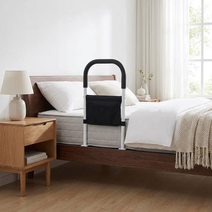 Bedside Handle Frame with Padded Grip and Adjustable Anchor Straps for Standard Mattresses