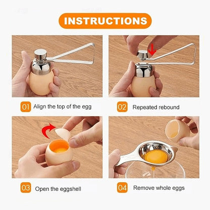 Stainless Steel Eggshell Cutter for Soft Boiled and Century Eggs
