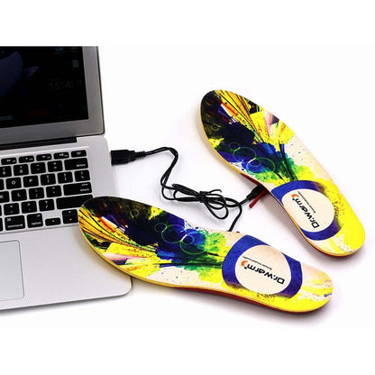 Rechargeable Heated Insoles with Wireless Remote and Contoured Arch Base for Winter Boots
