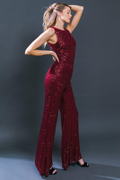 Luna Sequin Wide Jumpsuit