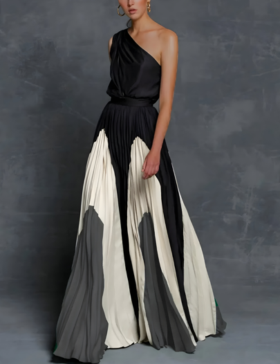 Bella Asymmetrical Pleated Maxi