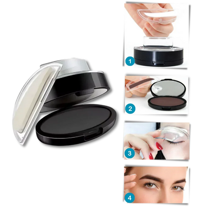 Eyebrow Stamp Kit with Right and Left Stamps and Application Sponge, 3 Shades