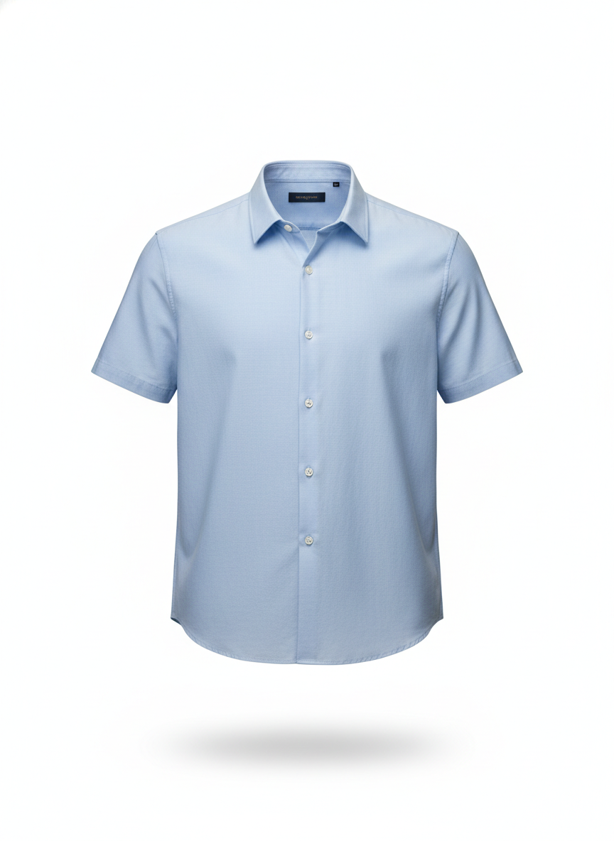 Men's Blue Short Sleeves Shirt