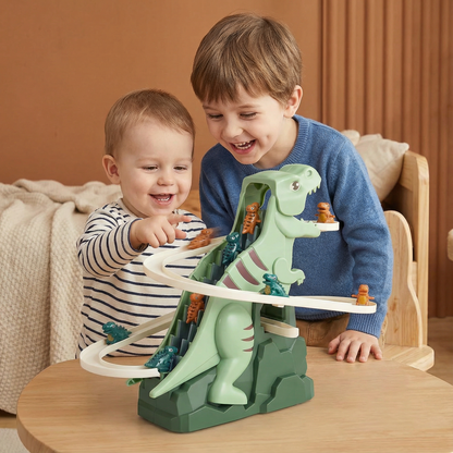 Dinosaur Climbing Slide with Roller Coaster Track for Kids