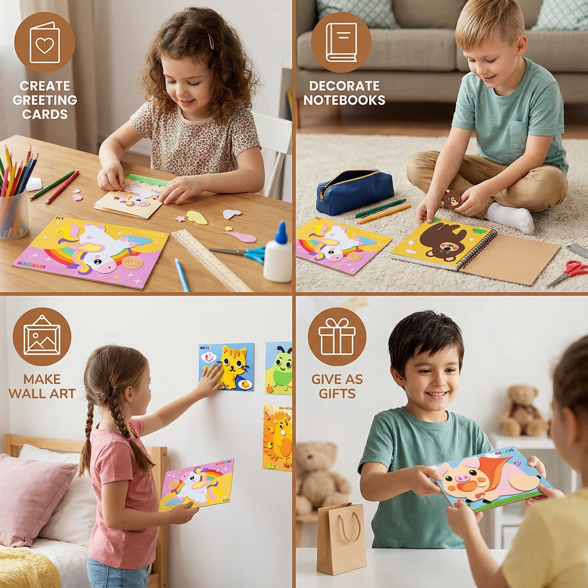 Sticker Placement Activity Set with Animal and Vehicle Picture Boards
