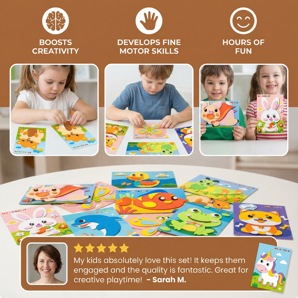 Sticker Placement Activity Set with Animal and Vehicle Picture Boards