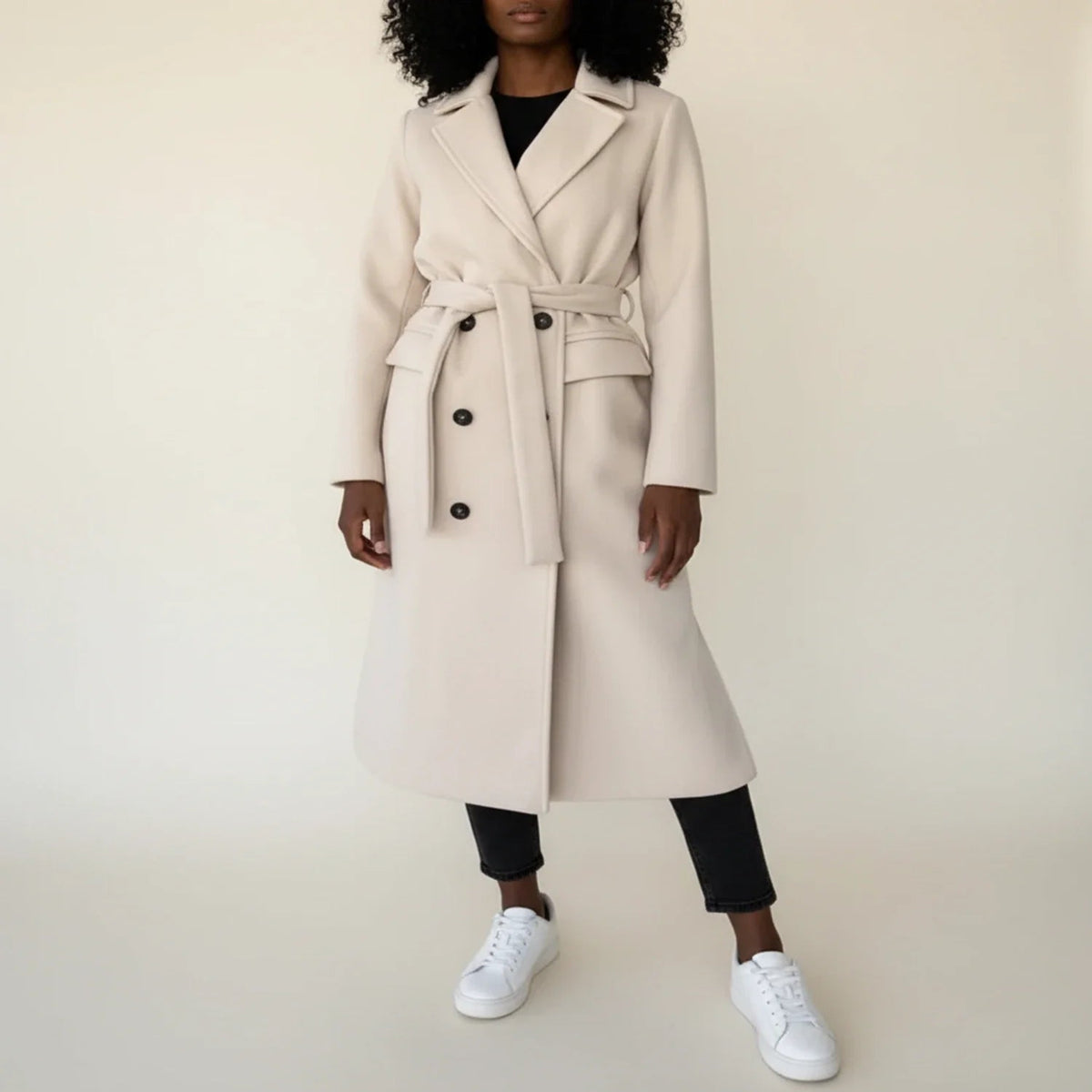 Elena Belted Midi Overcoat
