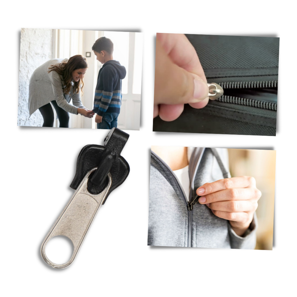 Zipper Slider Replacement Set with Aluminum Construction and Tool-Free Installation, 6 Sizes
